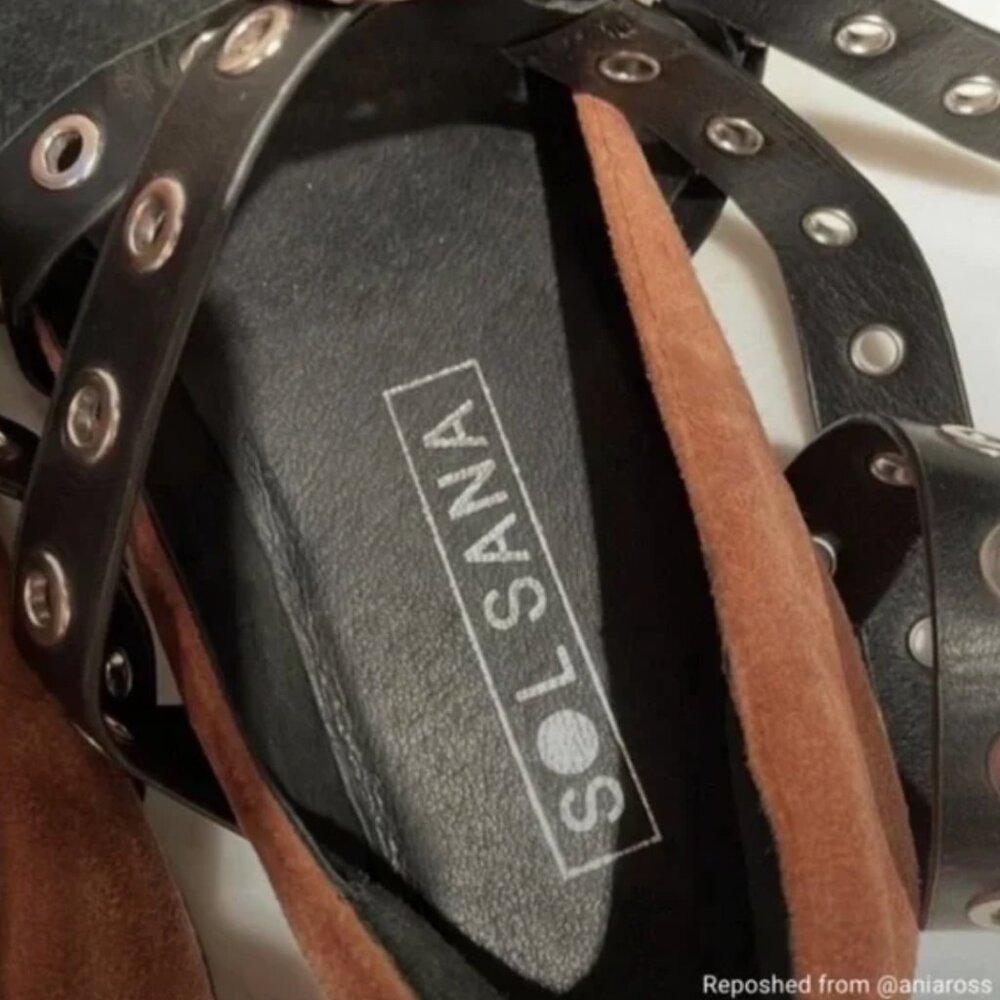 Sol Sana Miro Buckle Brown Suede Flats - Picture 7 of 10